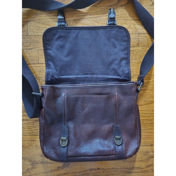 Vintage Fossil Brown Leather Large Messenger Cross Body Bag - Picture 3 of 13